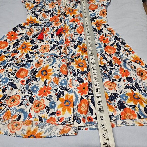 Anthropologie Flannel Pajama Dress Women Size 5 Real Fun, Wow Floral Tiered - Picture 11 of 16